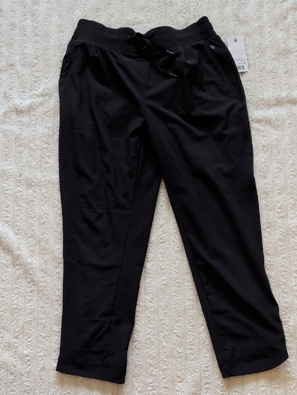 Apana Black Yoga Lifestyle Pants with Logo Tag
